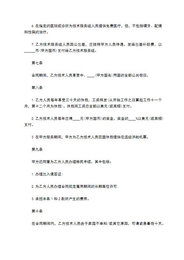 网络科技公司国际技术服务合同