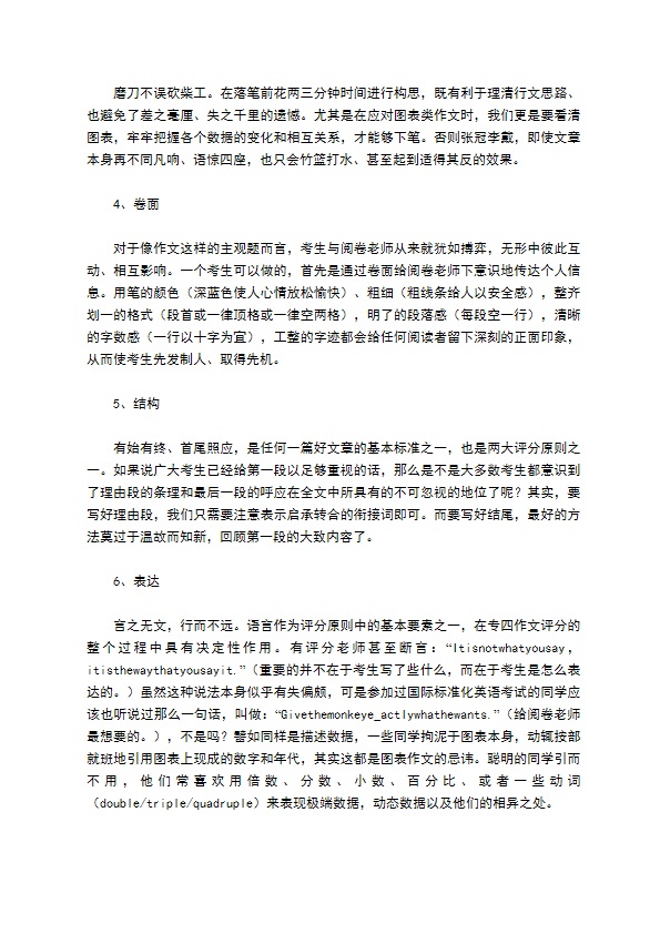 专四专八作文高分七点注意事项