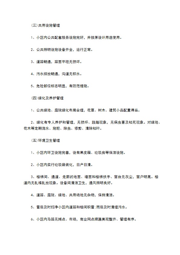 民间住宅小区物业管理协议